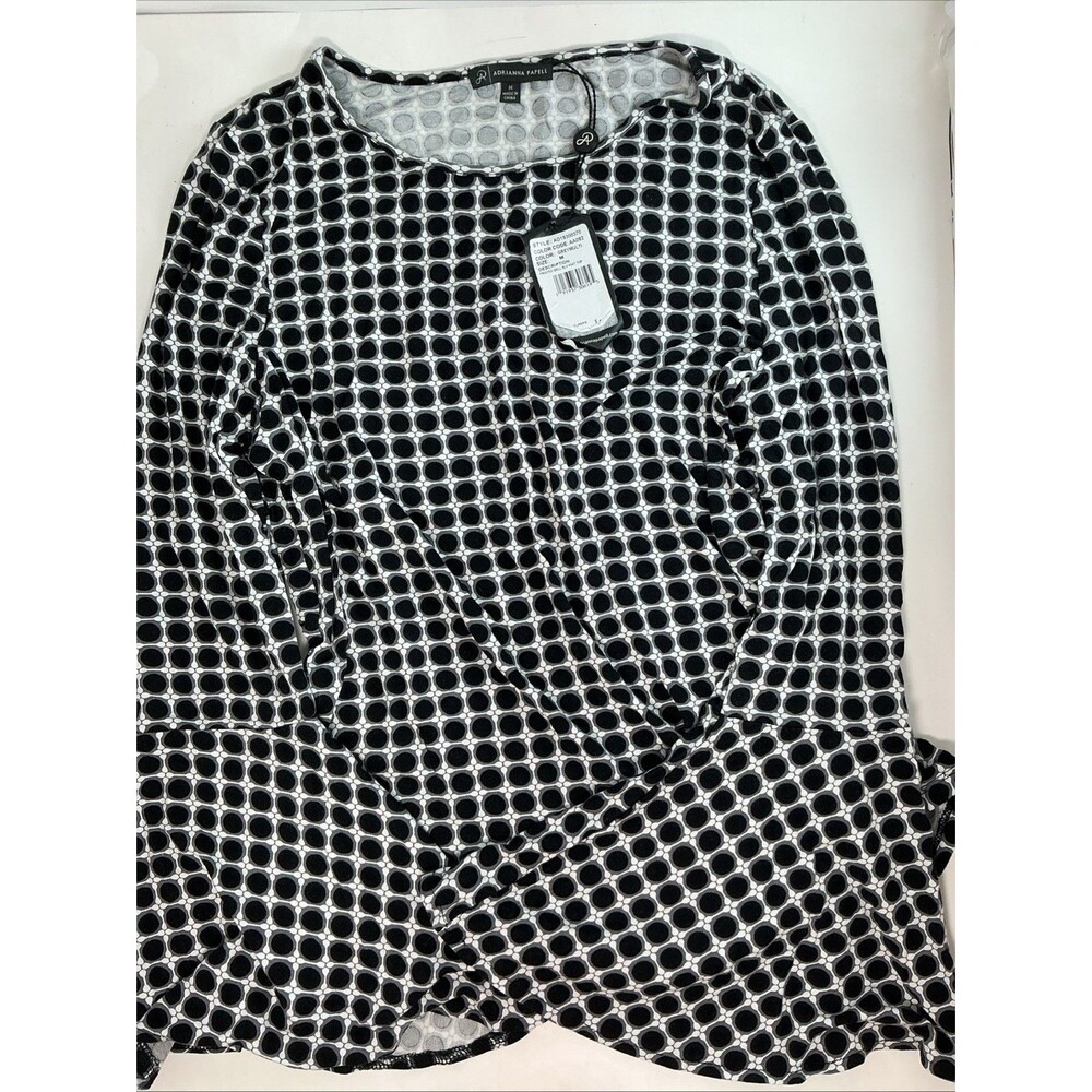 Adrianna Papell NWT Geometric Dot Top Grey Multi (Size M) - Women’s Knit